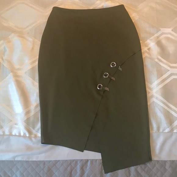 Worthington Dresses & Skirts - Asymmetric Olive Skirt